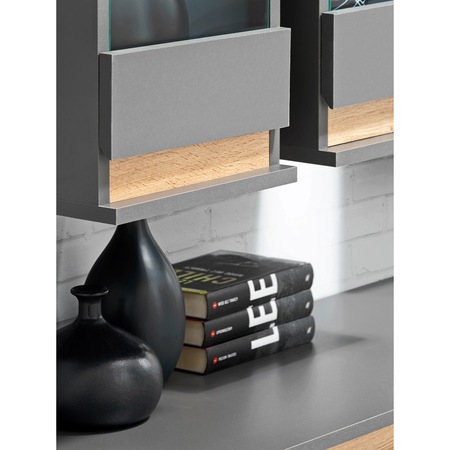 Living Kring Lund,antracit / stejar, 175 x 150 x 37 cm