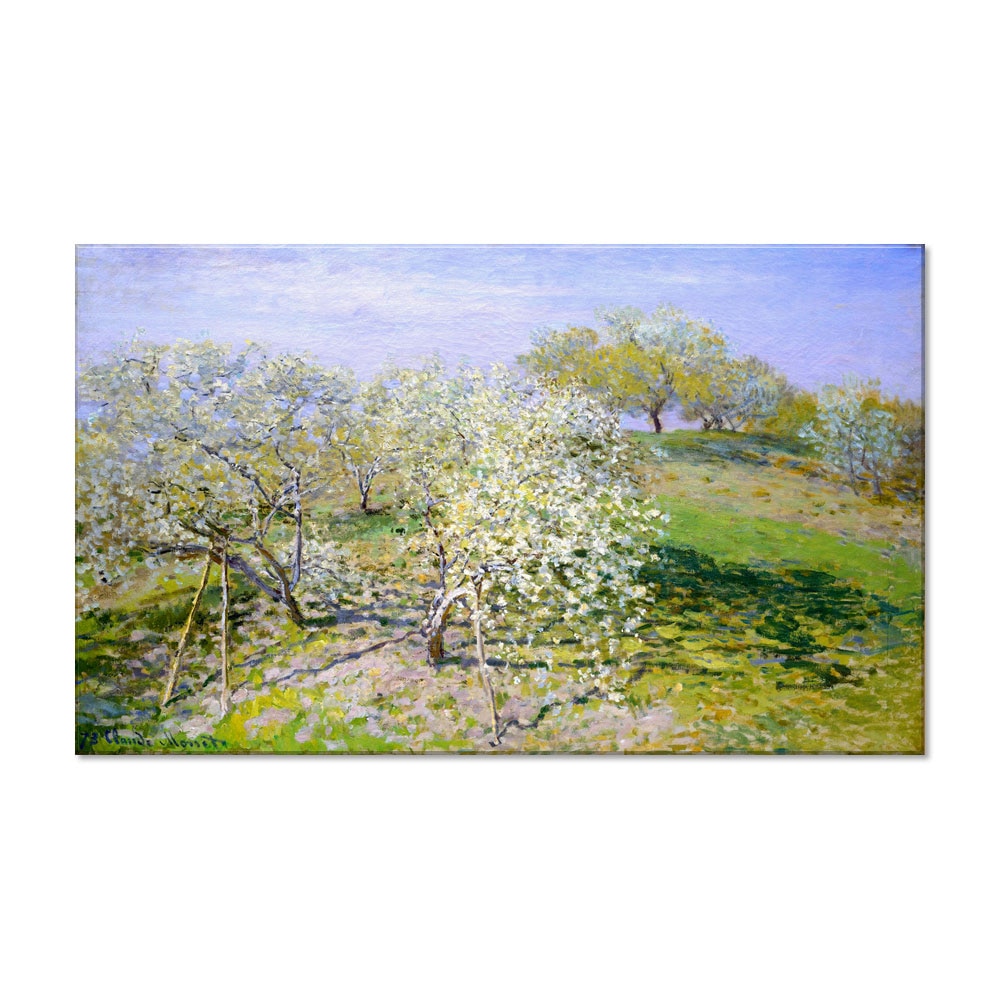 Tablou Canvas Premium Arta Clasica Heartwork, Reproducere, Claude Monet, Apple Trees in Bloom 1873, 80 cm x 48 cm