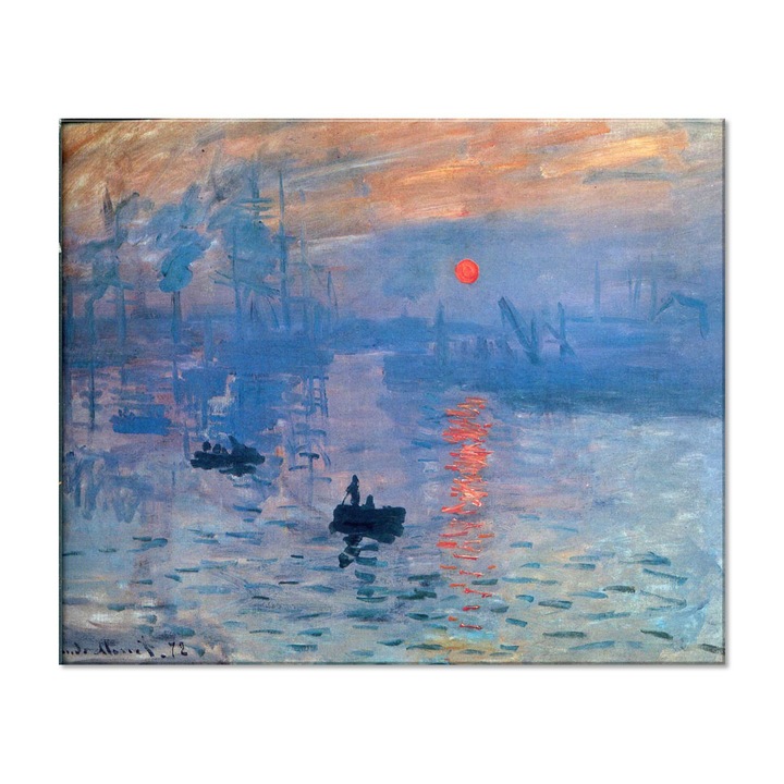 Tablou Canvas Premium Arta Clasica Heartwork, Reproducere, Claude Monet, Impression, sunrise 1872, 80 cm x 66 cm