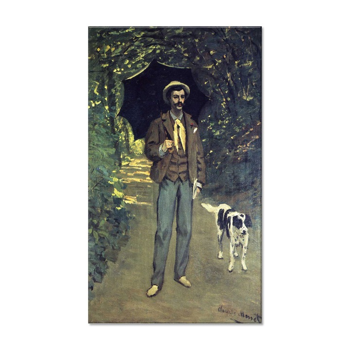 Tablou Canvas Premium Arta Clasica Heartwork, Reproducere, Claude Monet, Victor Jacquemont Holding a Parasol 1865, 47 cm x 80 cm
