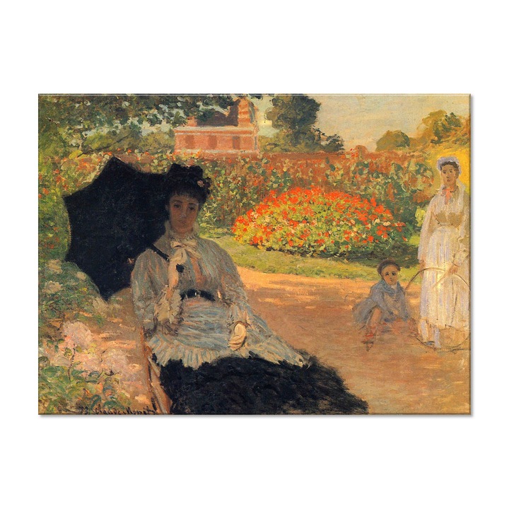 Tablou Canvas Premium Arta Clasica Heartwork, Reproducere, Claude Monet, Camille Monet in the Garden 1873, 80 cm x 59 cm