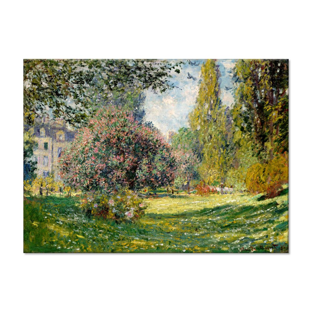 Tablou Canvas Premium Arta Clasica Heartwork, Reproducere, Claude Monet, Park Monceau, Paris 1876, 80 cm x 59 cm
