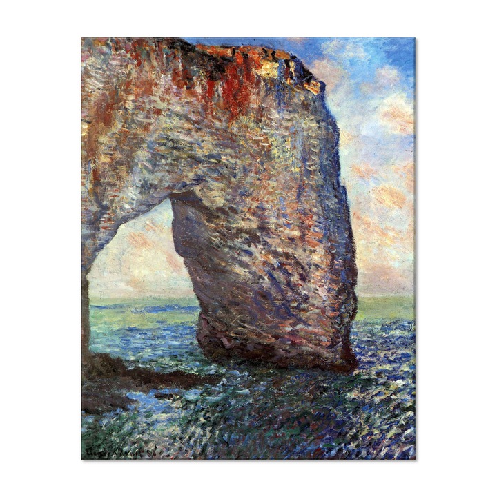 Tablou Canvas Premium Arta Clasica Heartwork, Reproducere, Claude Monet, The Mannerport near Etretat 1886, 63 cm x 80 cm