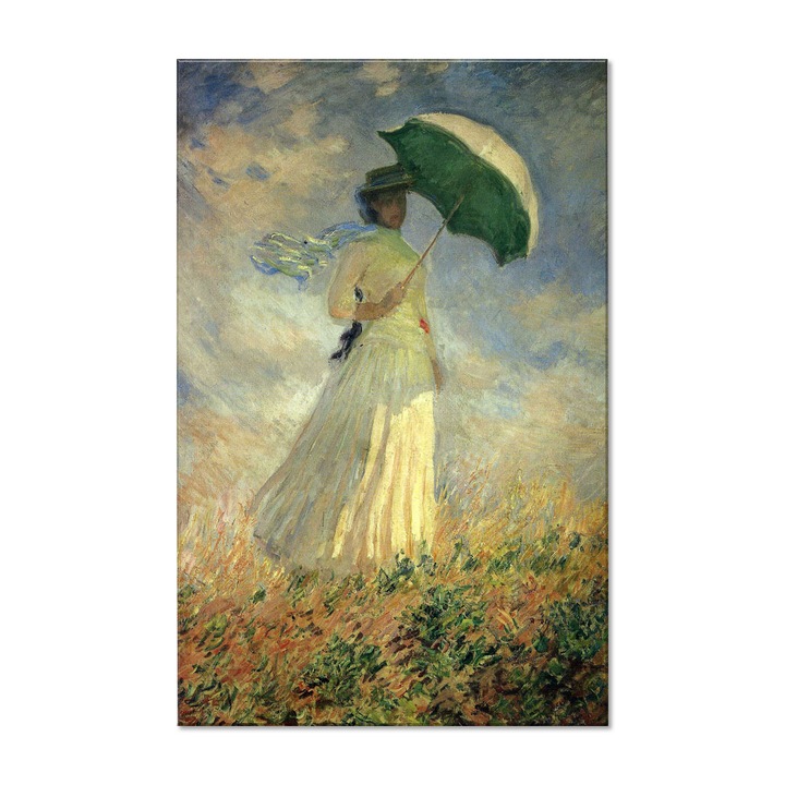 Tablou Canvas Premium Arta Clasica Heartwork, Reproducere, Claude Monet, Woman with a Parasol 1887, 52 cm x 80 cm