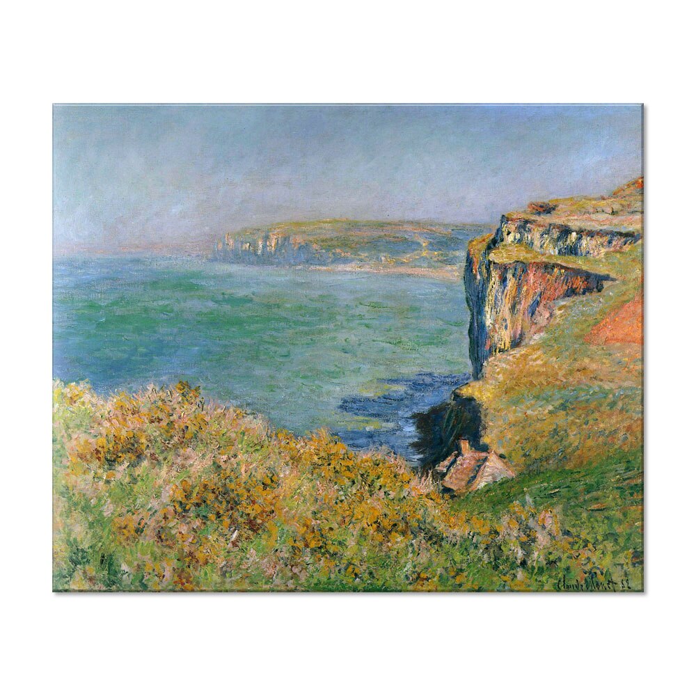 Tablou Canvas Premium Arta Clasica Heartwork, Reproducere, Claude Monet, Cliff at Grainval 1882, 80 cm x 66 cm