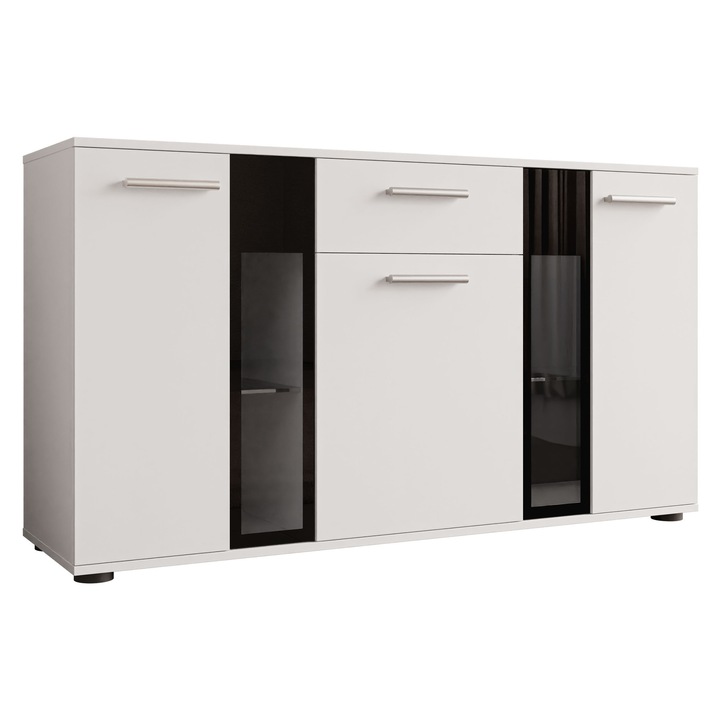Comoda Fiesta, MIRJAN24, alb mat, 140x80x40 cm