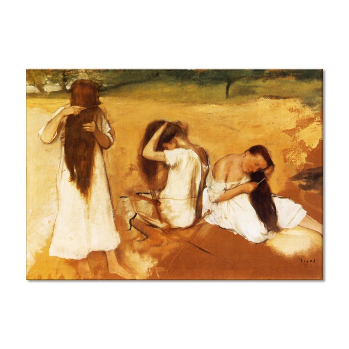 Tablou Canvas Premium Arta Clasica Heartwork, Reproducere, Edgar Degar, Women Combing Their Hair 1877, 57 cm x 80 cm