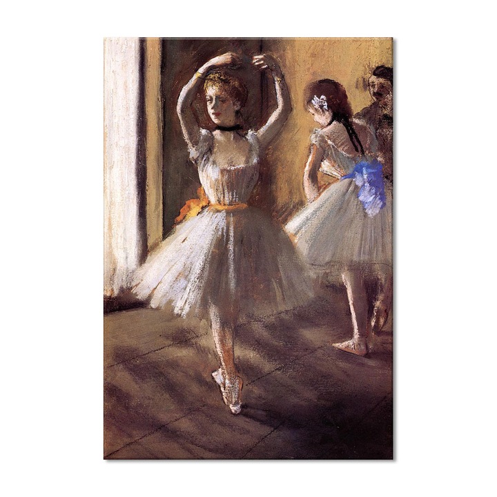 Tablou Canvas Premium Arta Clasica Heartwork, Reproducere, Edgar Degar, Two Dancers in the Studio. Dance School 1875, 80 cm x 55 cm
