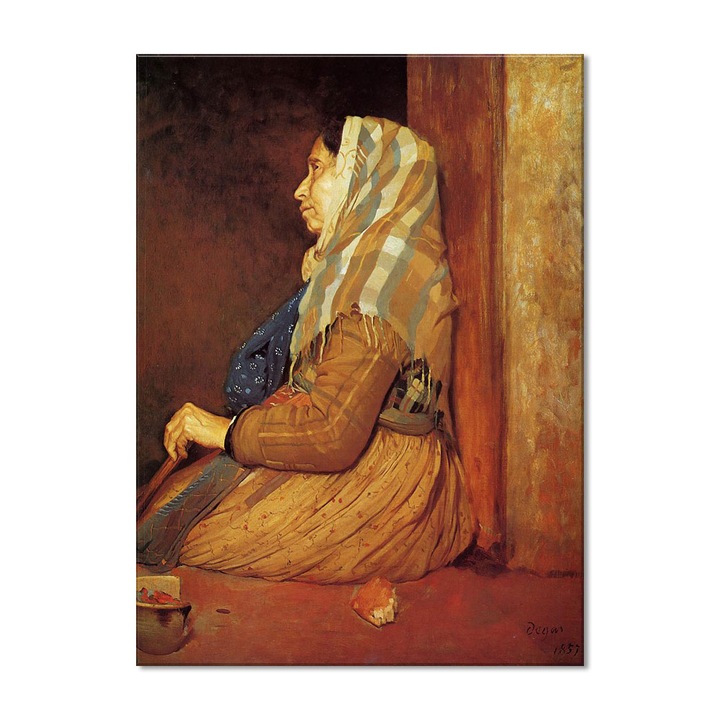 Tablou Canvas Premium Arta Clasica Heartwork, Reproducere, Edgar Degar, A Roman Beggar Woman 1857, 109 cm x 80 cm
