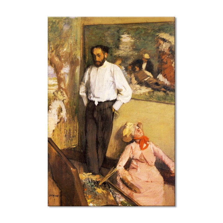 Tablou Canvas Premium Arta Clasica Heartwork, Reproducere, Edgar Degar, Portrait of Henri Michel-Levy in his studio 1879, 80 cm x 54 cm