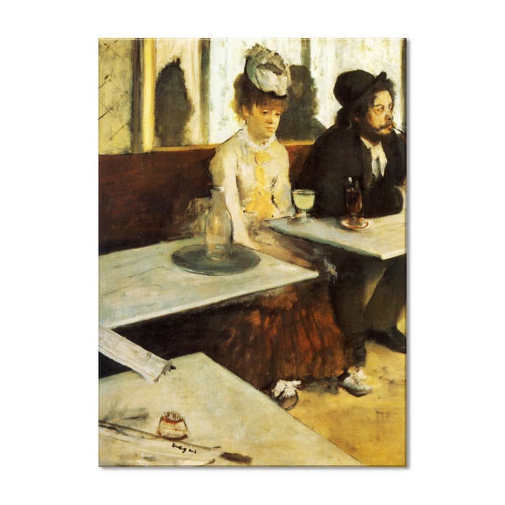 Tablou Canvas Premium Arta Clasica Heartwork, Reproducere, Edgar Degar, The Absinthe Drinker 1876, 112 cm x 80 cm