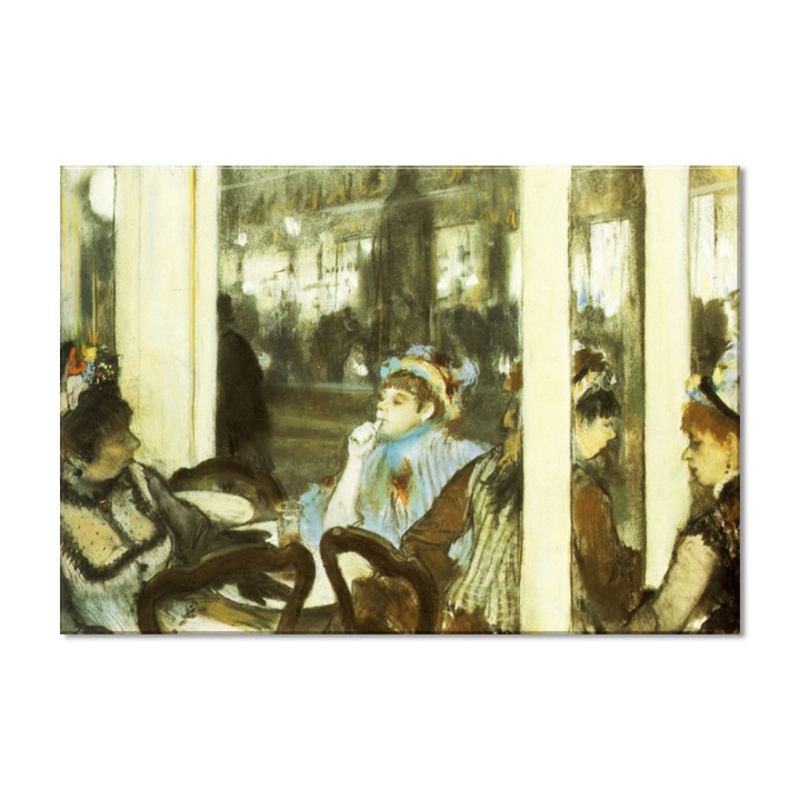 Tablou Canvas Premium Arta Clasica Heartwork, Reproducere, Edgar Degar, Women on a Cafe Terrace 1877, 55 cm x 80 cm