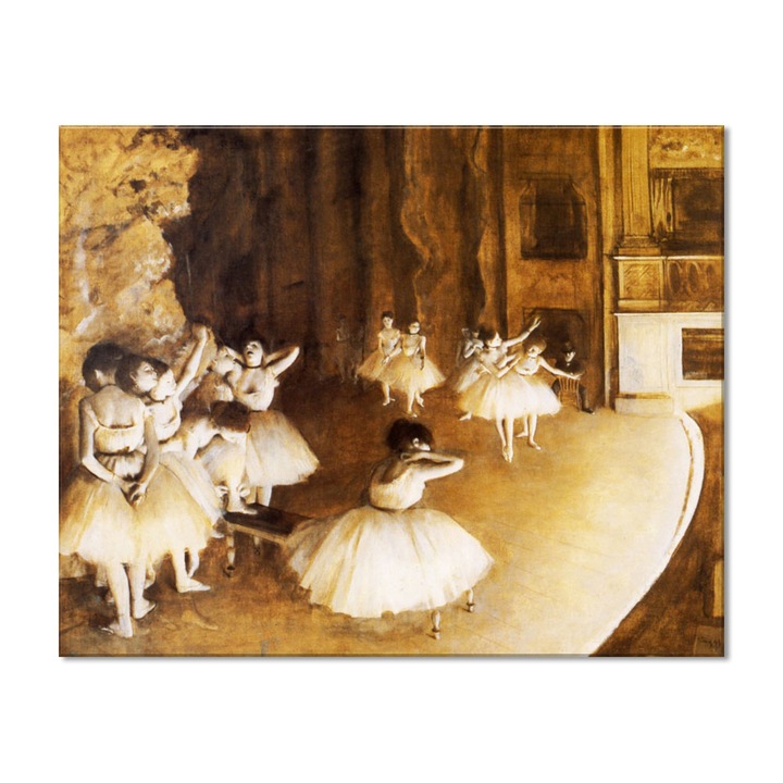 Tablou Canvas Premium Arta Clasica Heartwork, Reproducere, Edgar Degar, The Ballet Rehearsal on Stage 1874, 64 cm x 80 cm