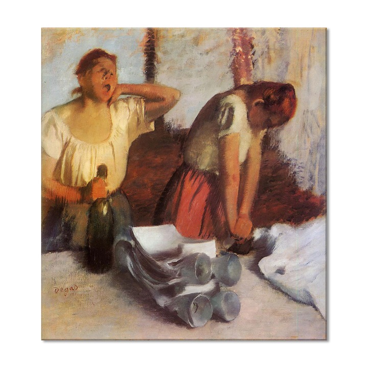 Tablou Canvas Premium Arta Clasica Heartwork, Reproducere, Edgar Degar, Laundry Girls Ironing 1884, 80 cm x 73 cm