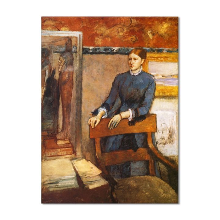 Tablou Canvas Premium Arta Clasica Heartwork, Reproducere, Edgar Degar, Helene Rouart in Her Father s Study 1886, 109 cm x 80 cm