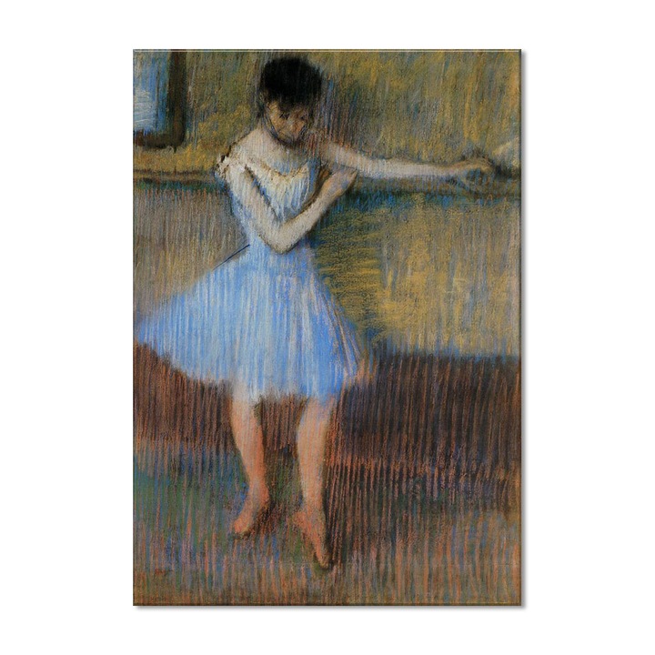 Tablou Canvas Premium Arta Clasica Heartwork, Reproducere, Edgar Degar, Dancer in Blue at the Barre 1889, 80 cm x 56 cm