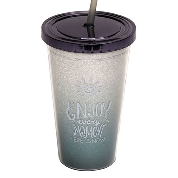 Pahar pentru copii, Zola®, cu pai, albastru cu slipici, 500 ml Pahar pentru copii, Zola®, cu pai, albastru cu slipici, 500 ml