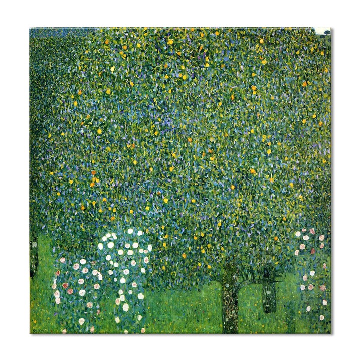 Tablou Canvas Premium Arta Clasica Heartwork, Reproducere, Gustav Klimt, Roses under the Trees 1905, 80 cm x 81 cm