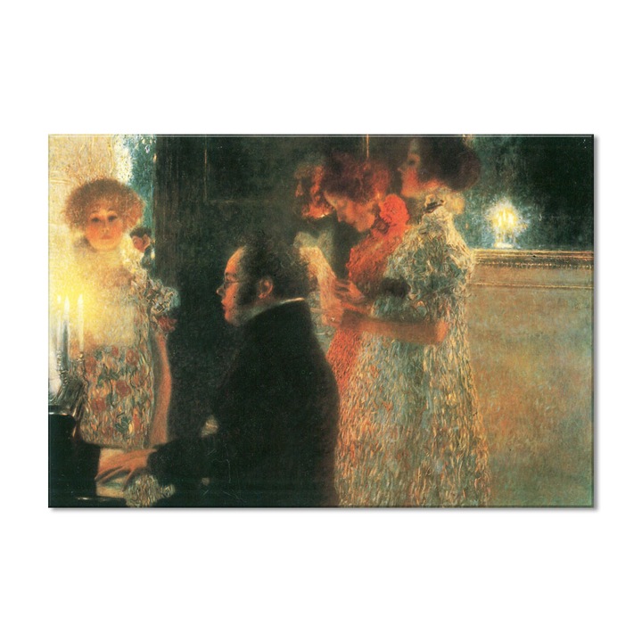 Tablou Canvas Premium Arta Clasica Heartwork, Reproducere, Gustav Klimt, Schubert at the Piano 1899, 80 cm x 55 cm