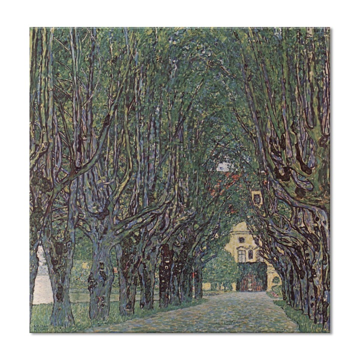 Tablou Canvas Premium Arta Clasica Heartwork, Reproducere, Gustav Klimt, Avenue of Schloss Kammer Park 1912, 80 cm x 81 cm