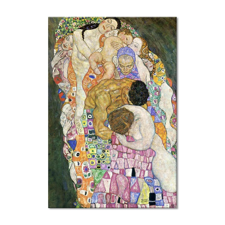 Tablou Canvas Premium Arta Clasica Heartwork, Reproducere, Gustav Klimt, Death and Life 1916, 54 cm x 80 cm