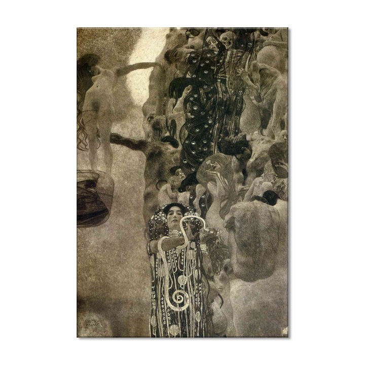 Tablou Canvas Premium Arta Clasica Heartwork, Reproducere, Gustav Klimt, University of Vienna Ceiling Paintings, Medicine, final state 1907, 55 cm x 80 cm