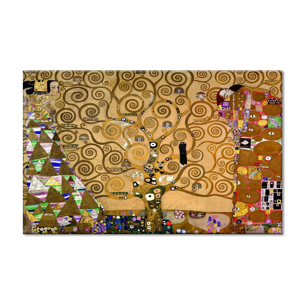accent Datum Suppress Tablou Canvas Premium Arta Clasica Heartwork, Reproducere, Gustav Klimt,  The Tree of Life, Stoclet Frieze 1909, 80 cm x 51 cm - eMAG.ro