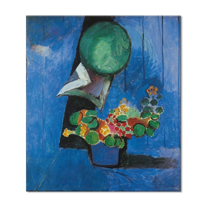 Tablou Canvas Premium Arta Clasica Heartwork, Reproducere, Henri Matisse, Flowers and Ceramic Plate 1913, 70 cm x 80 cm