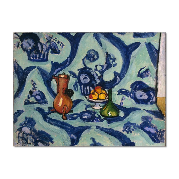 Tablou Canvas Premium Arta Clasica Heartwork, Reproducere, Henri Matisse, Still Life with Blue Tablecloth 1906, 80 cm x 60 cm