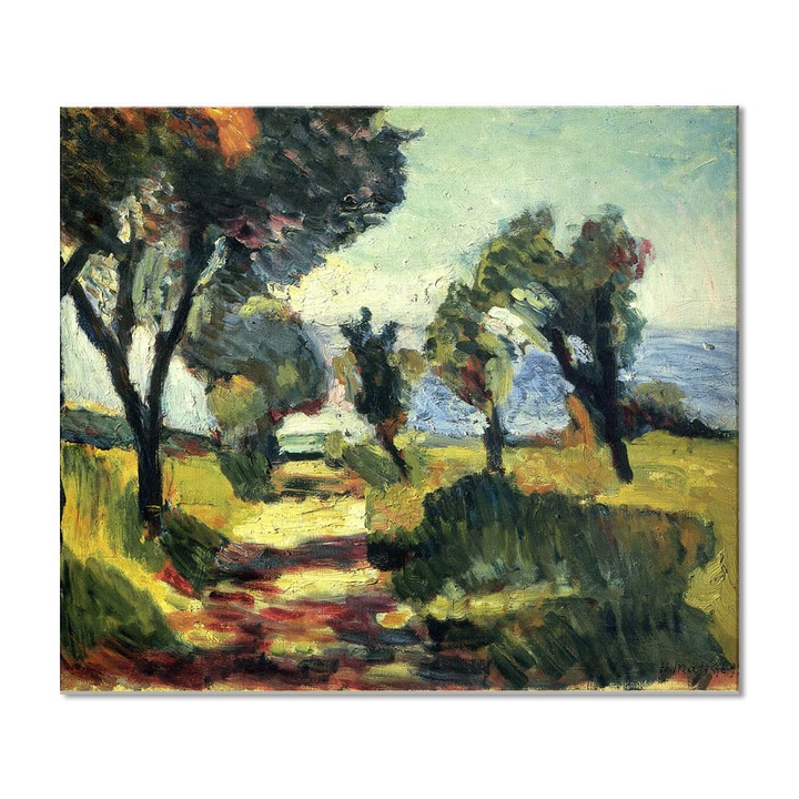 Tablou Canvas Premium Arta Clasica Heartwork, Reproducere, Henri Matisse, Olive Trees 1898, 80 cm x 69 cm