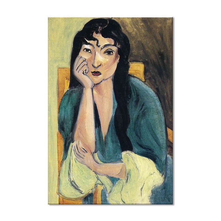 Tablou Canvas Premium Arta Clasica Heartwork, Reproducere, Henri Matisse, Laurette in Green 1917, 53 cm x 80 cm