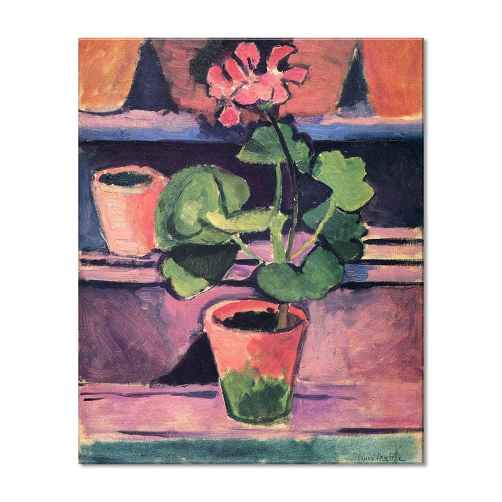 Tablou Canvas Premium Arta Clasica Heartwork, Reproducere, Henri Matisse, Pot of Geraniums 1912, 65 cm x 80 cm