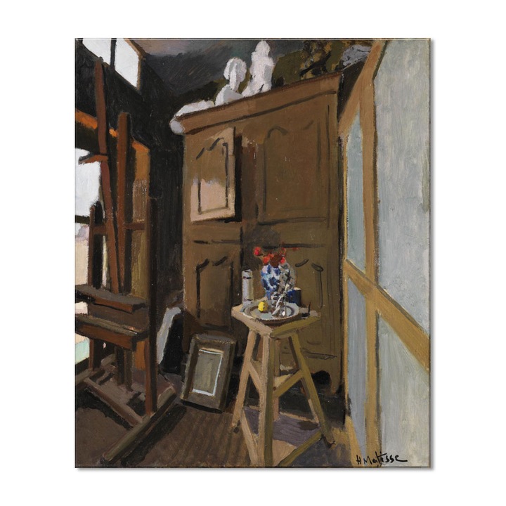 Tablou Canvas Premium Arta Clasica Heartwork, Reproducere, Henri Matisse, Studio Interior 1903, 66 cm x 80 cm