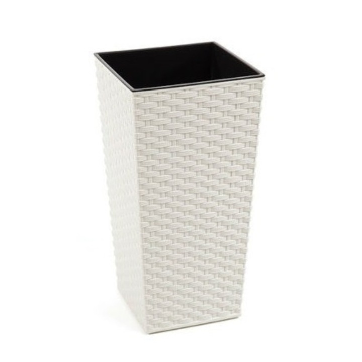 Block Кашпа Lamela, Финезия Ратан 19х19х36 см, крем