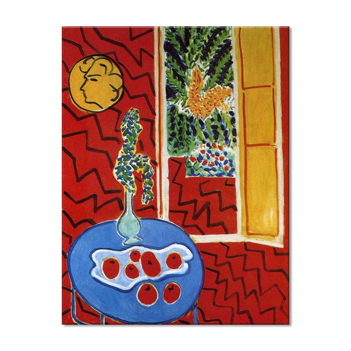 Tablou Canvas Premium Arta Clasica Heartwork, Reproducere, Henri Matisse, Red Interior. Still Life on a Blue Table 1947, 61 cm x 80 cm