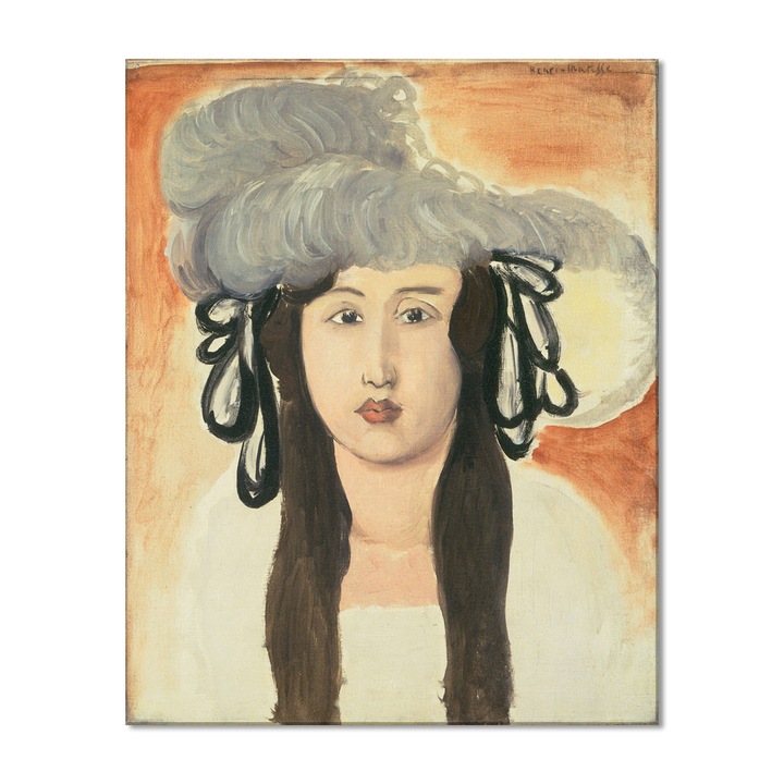 Tablou Canvas Premium Arta Clasica Heartwork, Reproducere, Henri Matisse, The Plumed Hat 1919, 64 cm x 80 cm