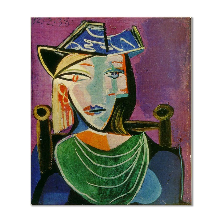 Tablou Canvas Premium Arta Clasica Heartwork, Reproducere, Pablo Picasso, Head of a Woman 1938, 68 cm x 80 cm