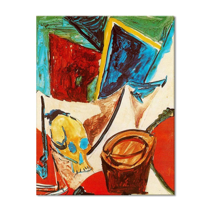 Tablou Canvas Premium Arta Clasica Heartwork, Reproducere, Pablo Picasso, Composition with skull. Study 1907, 62 cm x 80 cm