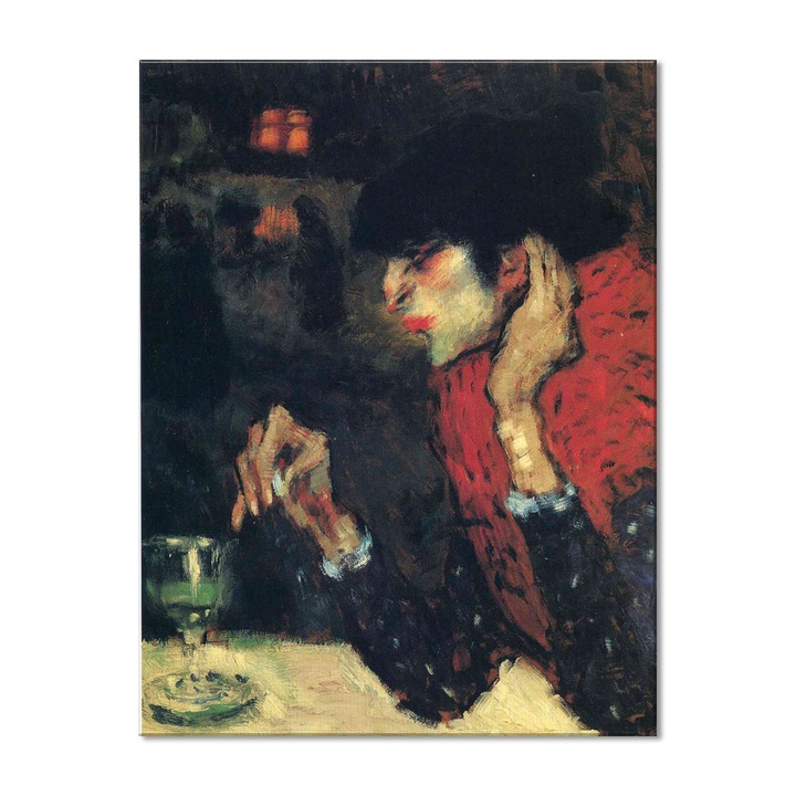 Tablou Canvas Premium Arta Clasica Heartwork, Reproducere, Pablo Picasso, The absinthe drinker 1901, 61 cm x 80 cm
