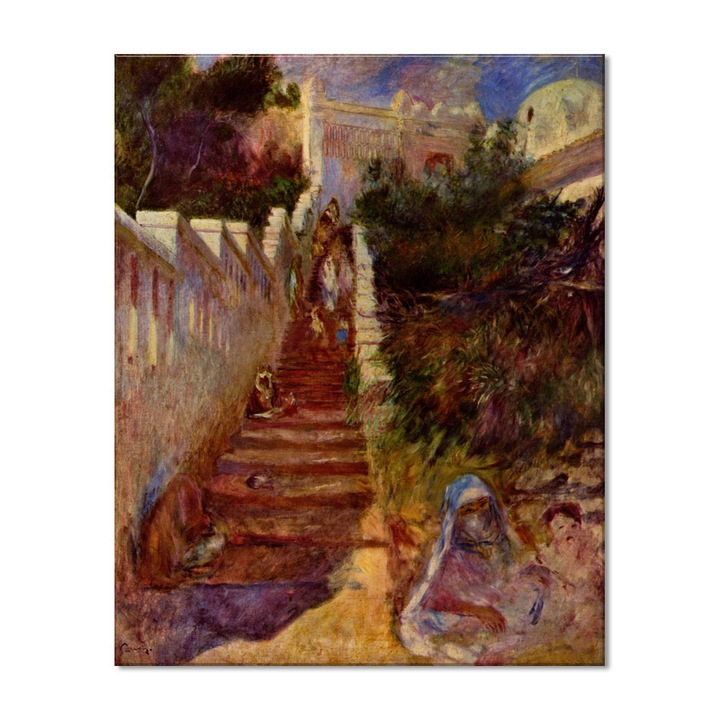 Tablou Canvas Premium Arta Clasica Heartwork, Reproducere, Pierre-Auguste Renoir, Steps in Algiers 1882, 80 cm x 64 cm