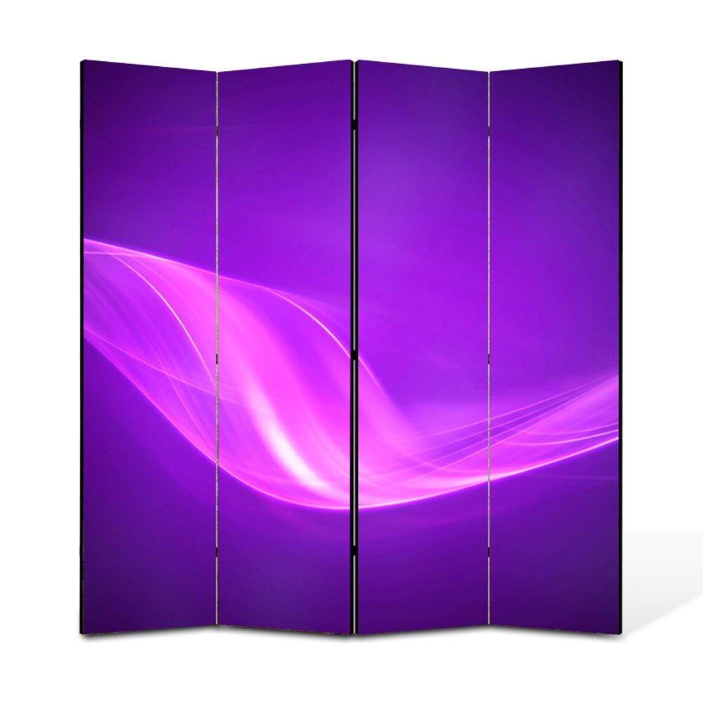 Paravan 4 piese Premium Heartwork TrueColor Raze violet, Panza pe cadru de lemn, Decoratiuni Moderne pentru Casa, 4 x 45 x 180 cm, 180 x 180 cm