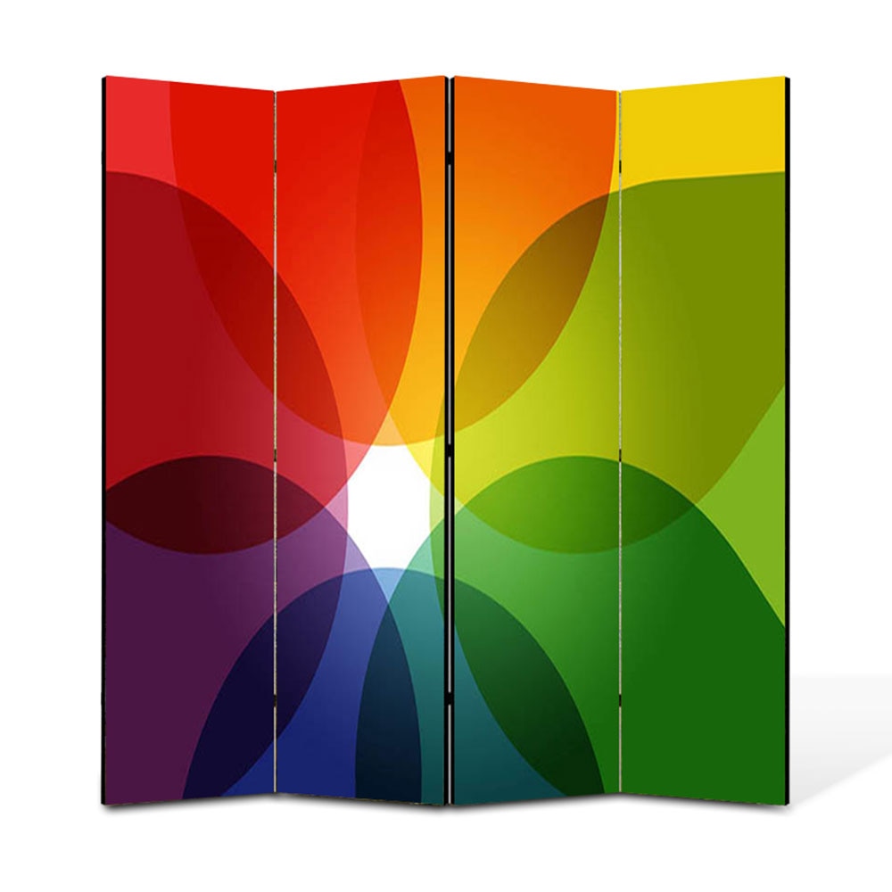 Paravan 4 piese Premium Heartwork TrueColor Nuante de culoare, Panza pe cadru de lemn, Decoratiuni Moderne pentru Casa, 4 x 45 x 180 cm, 180 x 180 cm