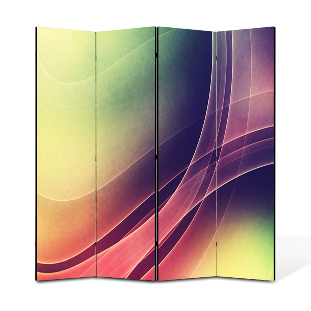 Paravan 4 piese Premium Heartwork TrueColor Raze intrepatrunse, Panza pe cadru de lemn, Decoratiuni Moderne pentru Casa, 4 x 45 x 180 cm, 180 x 180 cm