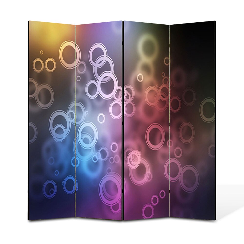 Paravan 4 piese Premium Heartwork TrueColor Bule de aer, Panza pe cadru de lemn, Decoratiuni Moderne pentru Casa, 4 x 45 x 180 cm, 180 x 180 cm