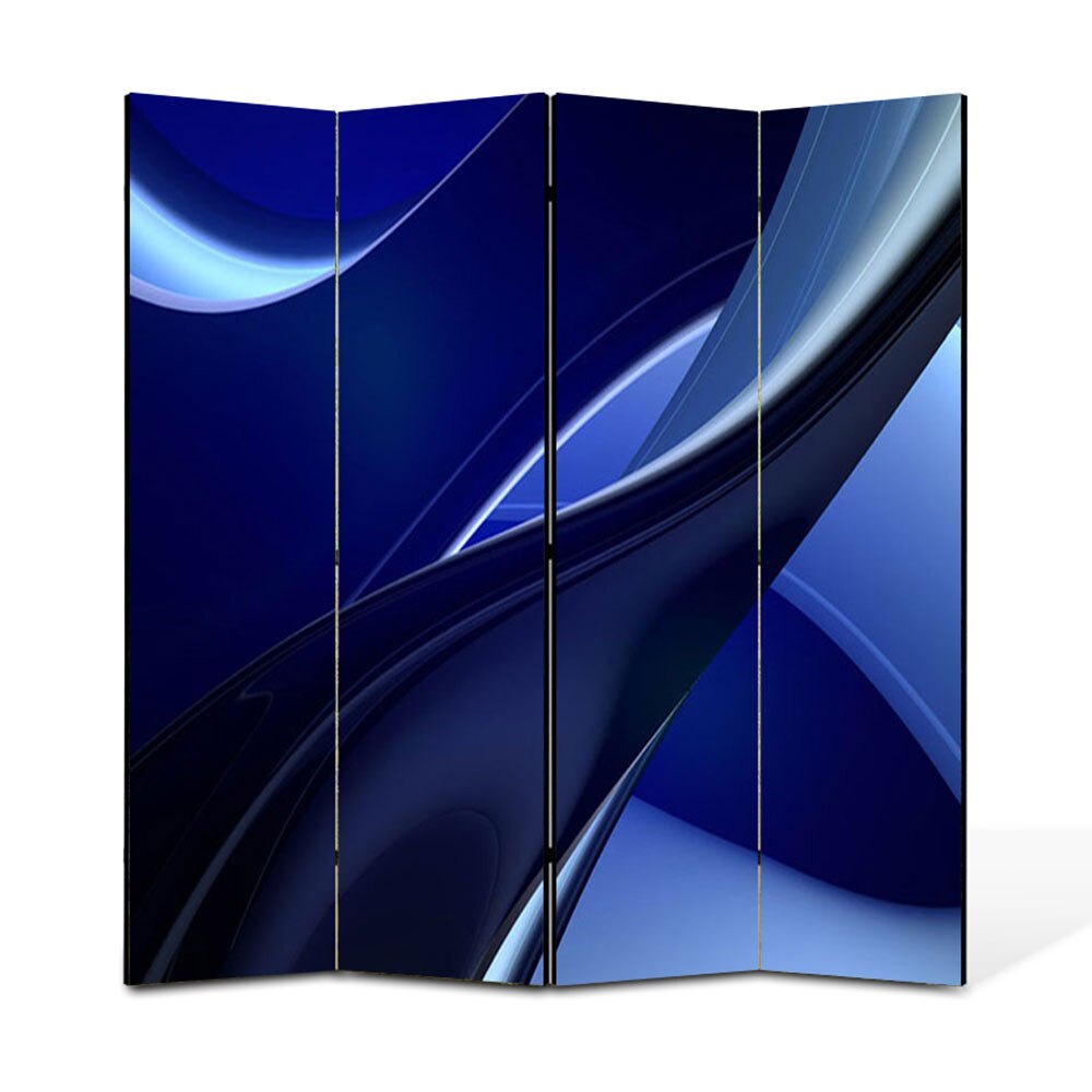 Paravan 4 piese Premium Heartwork TrueColor Albastru, Panza pe cadru de lemn, Decoratiuni Moderne pentru Casa, 4 x 45 x 180 cm, 180 x 180 cm