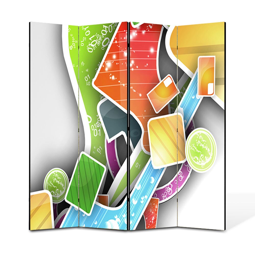 Paravan 4 piese Premium Heartwork TrueColor Asezare artistica, Panza pe cadru de lemn, Decoratiuni Moderne pentru Casa, 4 x 45 x 180 cm, 180 x 180 cm