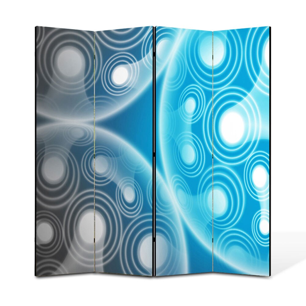 Paravan 4 piese Premium Heartwork TrueColor Molecule, Panza pe cadru de lemn, Decoratiuni Moderne pentru Casa, 4 x 45 x 180 cm, 180 x 180 cm