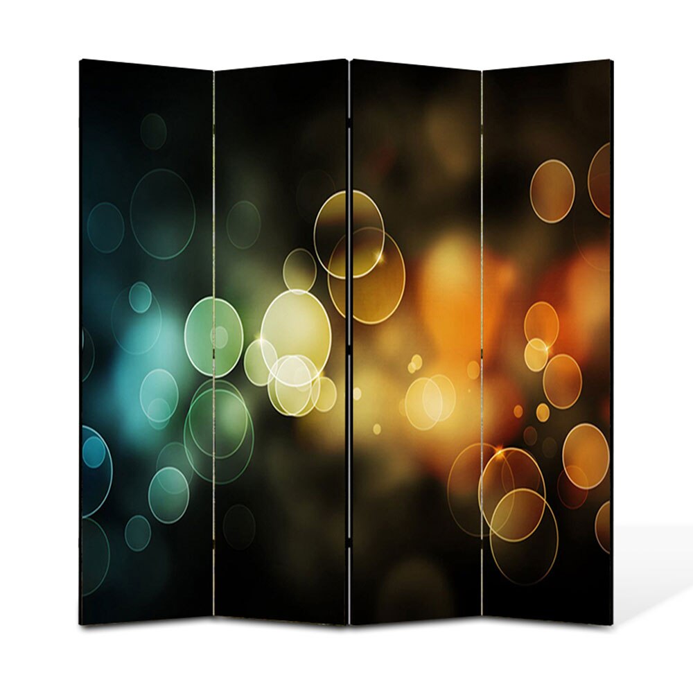Paravan 4 piese Premium Heartwork TrueColor Lumini, Panza pe cadru de lemn, Decoratiuni Moderne pentru Casa, 4 x 45 x 180 cm, 180 x 180 cm