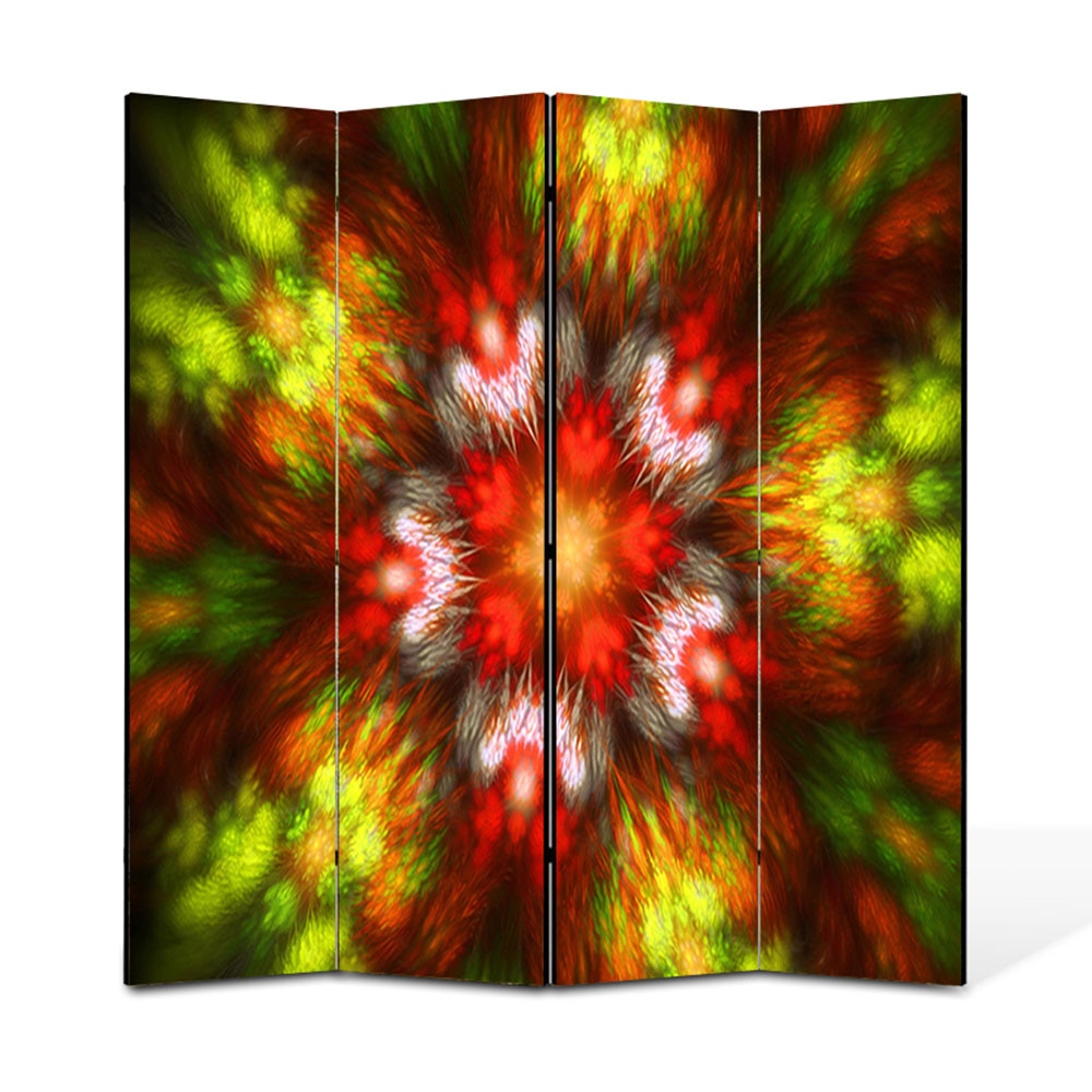 Paravan 4 piese Premium Heartwork TrueColor Forme de lumina, Panza pe cadru de lemn, Decoratiuni Moderne pentru Casa, 4 x 45 x 180 cm, 180 x 180 cm