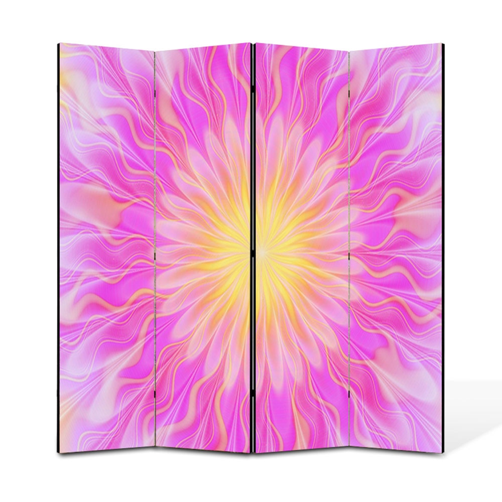 Paravan 4 piese Premium Heartwork TrueColor Lumina pufoasa, Panza pe cadru de lemn, Decoratiuni Moderne pentru Casa, 4 x 45 x 180 cm, 180 x 180 cm